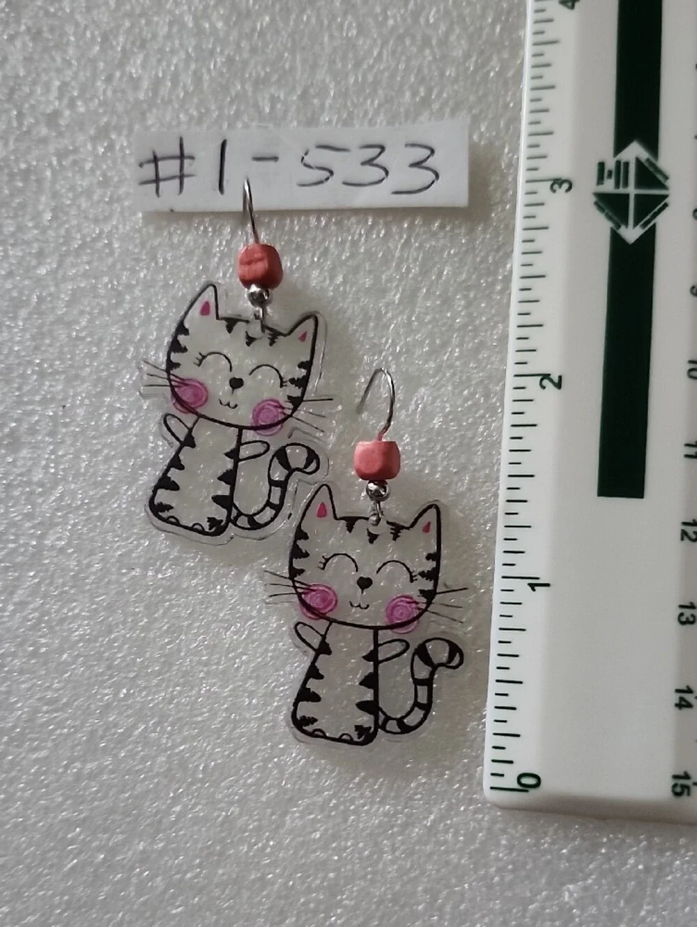 Cute Pink Cheek Cat Earrings for Cats Lovers - Picture 3 of 3